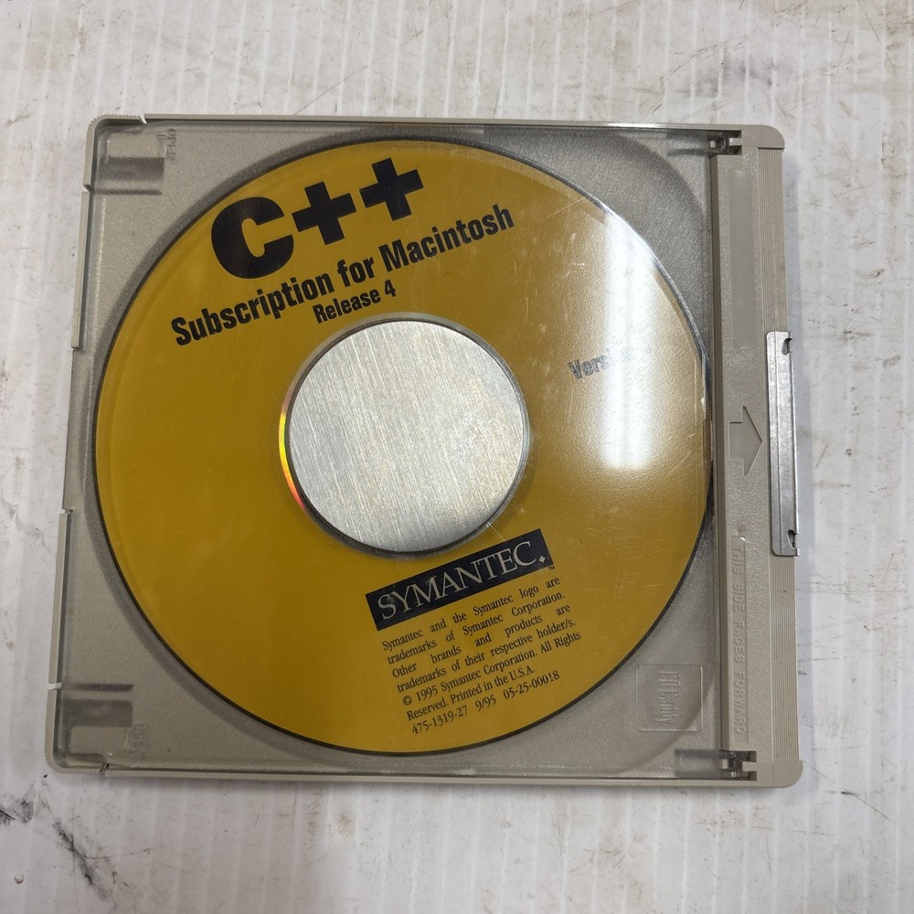 RARE VINTAGE - SYMANTEC C++ (RELEASE 4) CD & CDCADDY