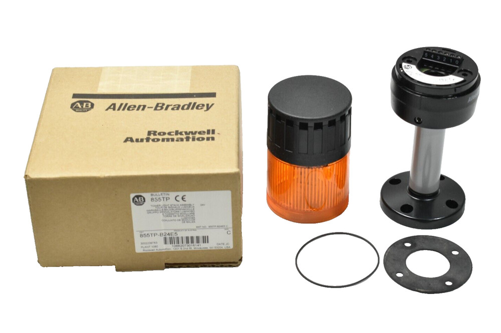 Allen Bradley 855TP-B24E5 Amber Orange Lens Tower Light Stack Assembly