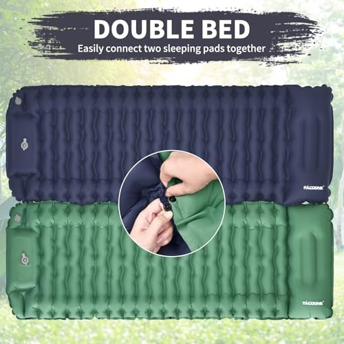 Camping Sleeping Pad, Connectable Design for Double Mat, Ultralight Navy
