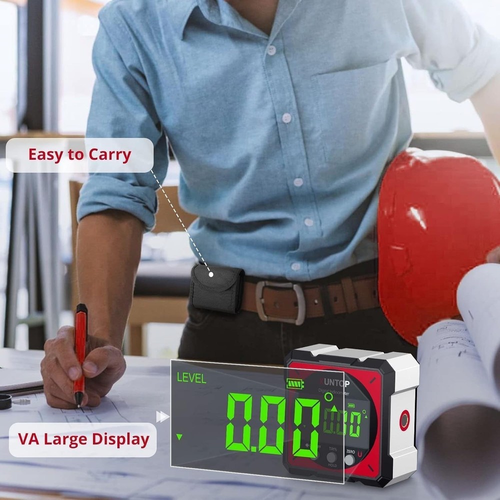 Compact USB Angle Gauge with Dual Laser & Automatic Inversion – Durable Design