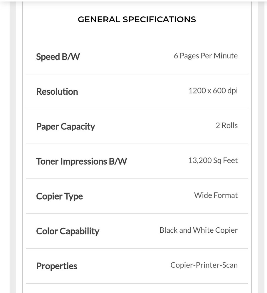 RICOH Alicio MP W3601 wide format printer