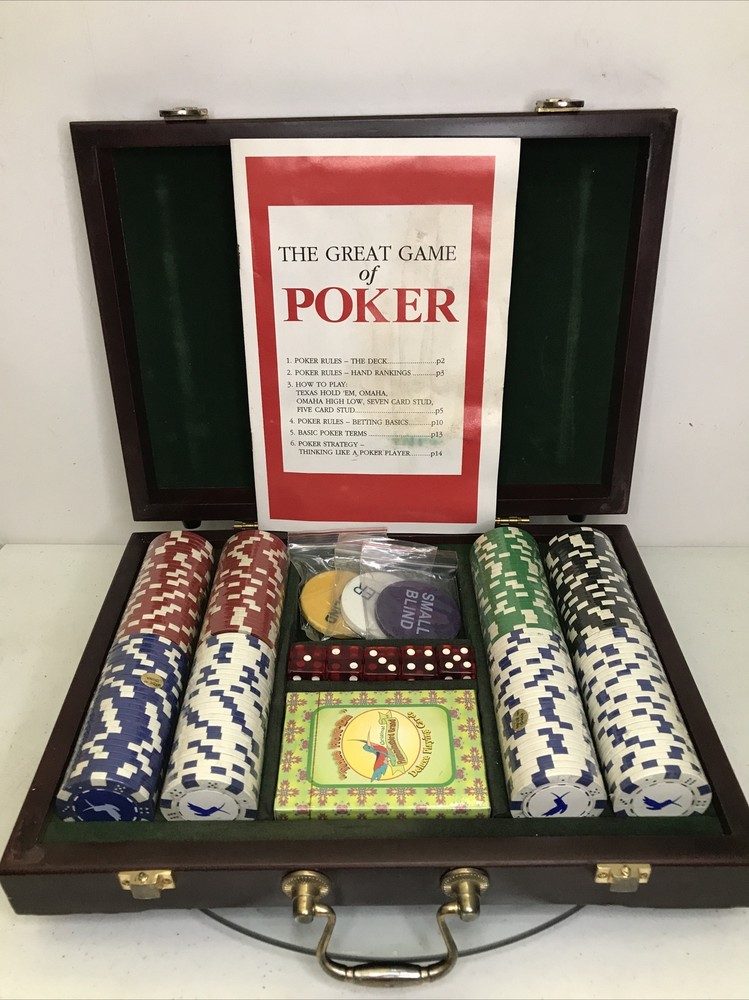 VTG Texashold’em Poker Set 200 Chips, 5 Dices, 52-Card Deck, Instructions {READ}