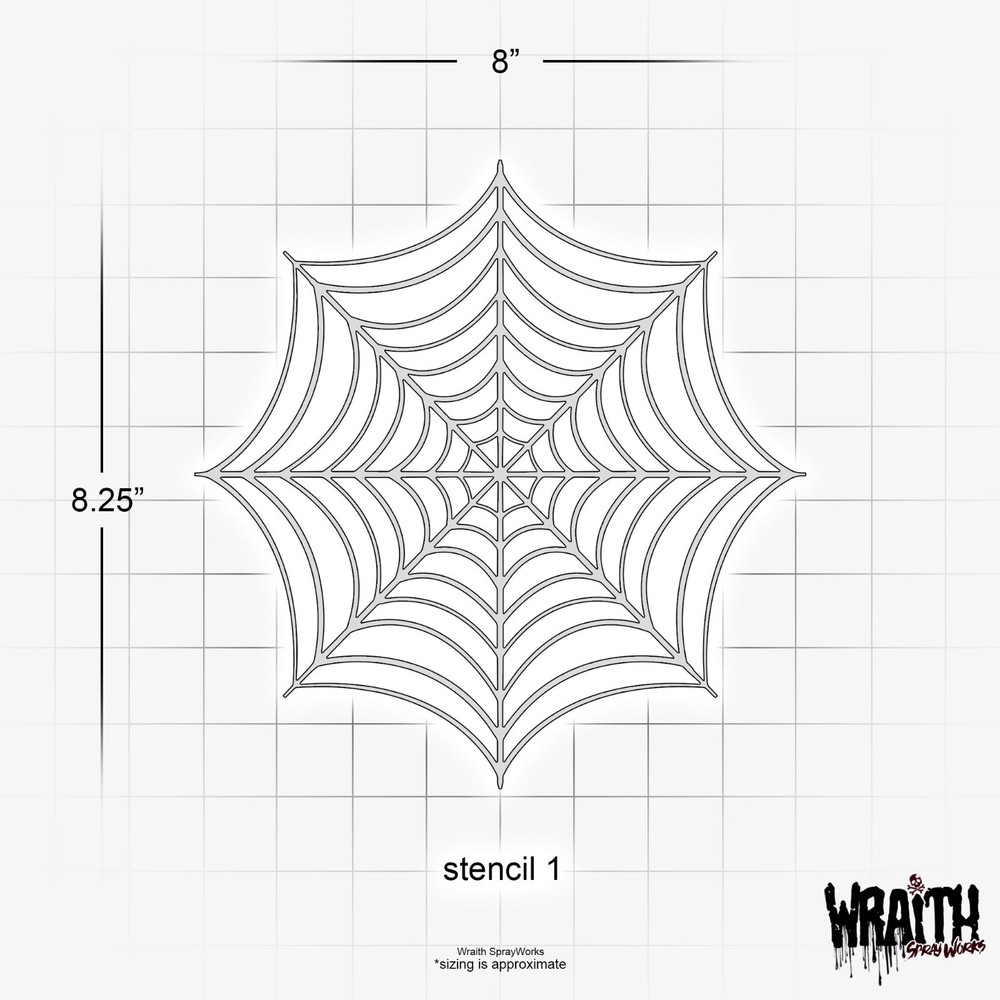 Spiderweb Set #2 - Reusable Airbrush Stencil Template