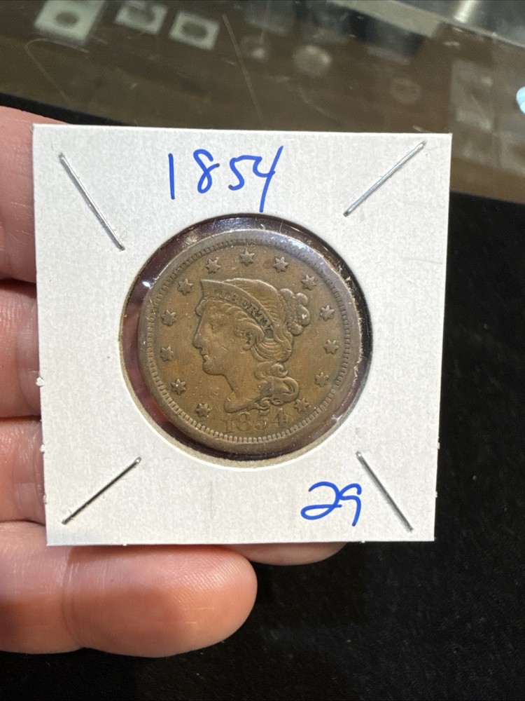 1854 Braided Hair Large Cent