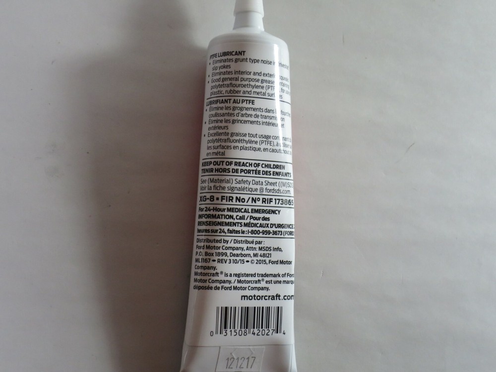 Motorcraft PTFE Lubricant XG-8 Grease 3oz.