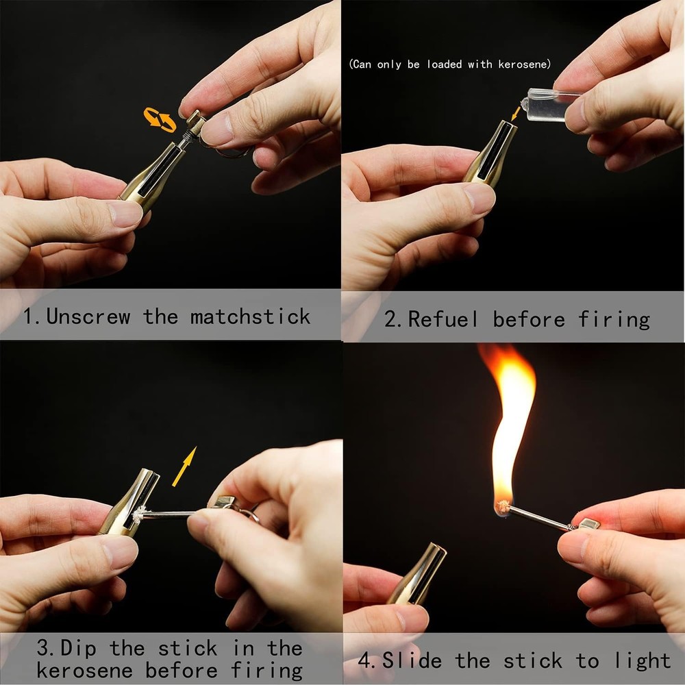 NAKUPENDA 2Pcs Permanent Match Flint Keychain Fire Starter...