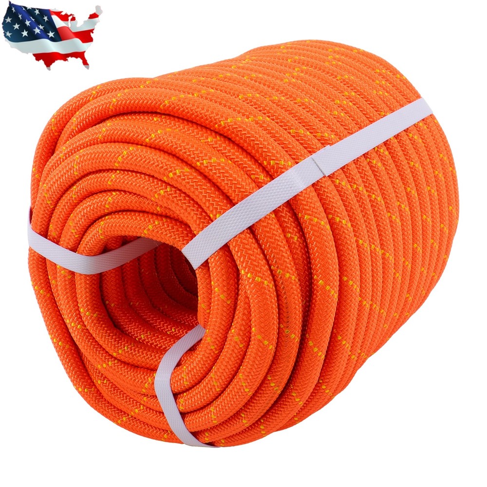 1/2"×125' Double Braid Polyester Arborist Bull Rope Pulling Rigging Line 8400lbs
