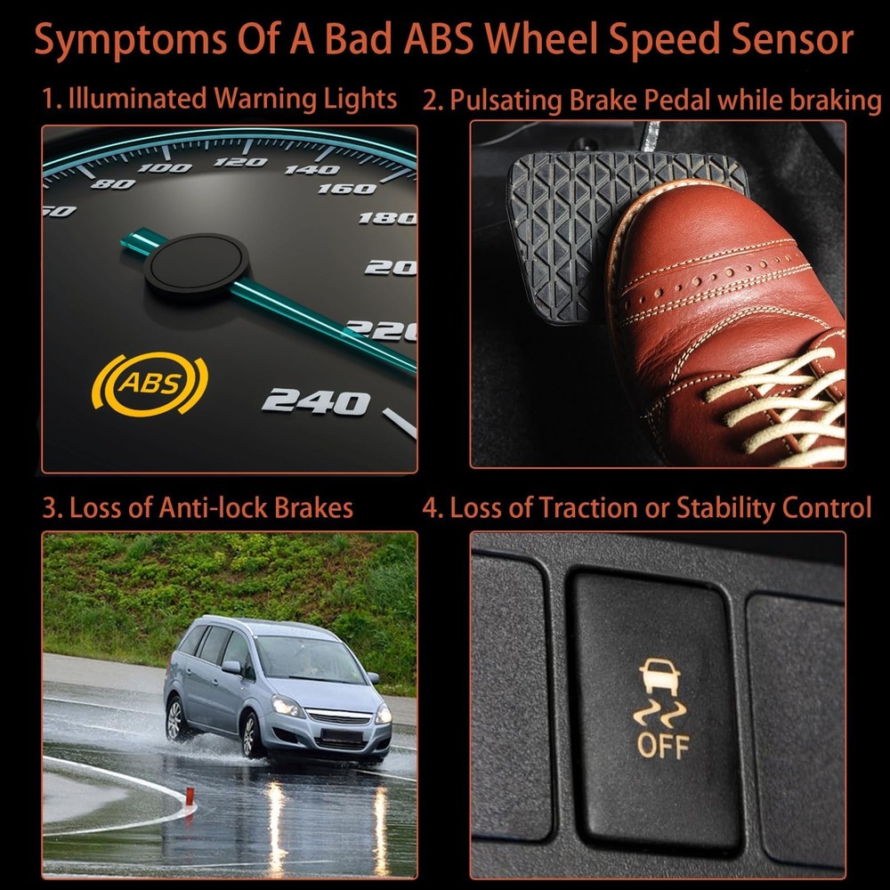 ABS Wheel Speed Sensor Front Rear Left Right for Commander 2006-2010, Grand C...