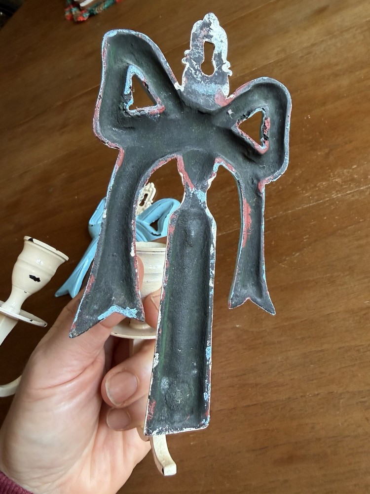 Vintage Shabby Chic Painted Brass Wall Sconce’s
