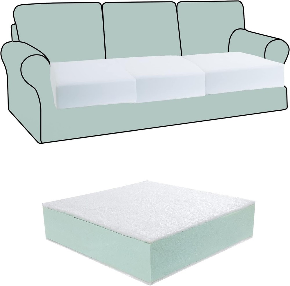 HOMBYS 6in Thick 26x26 Couch Cushion Replacement Polyester Batting Dacron Foam