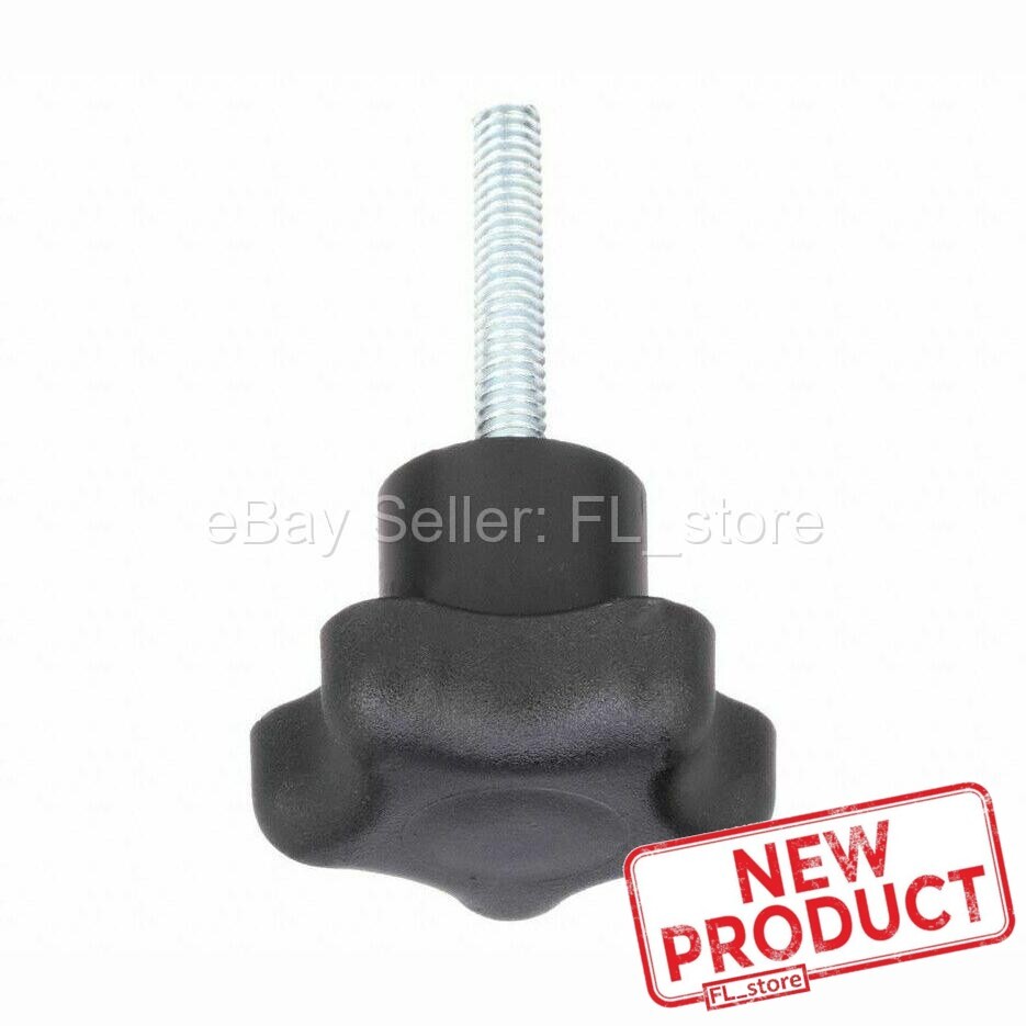 2 PACK 1/4-20 Plastic Turn Knob Handles External Male 1-3/4 Threaded Stud Star