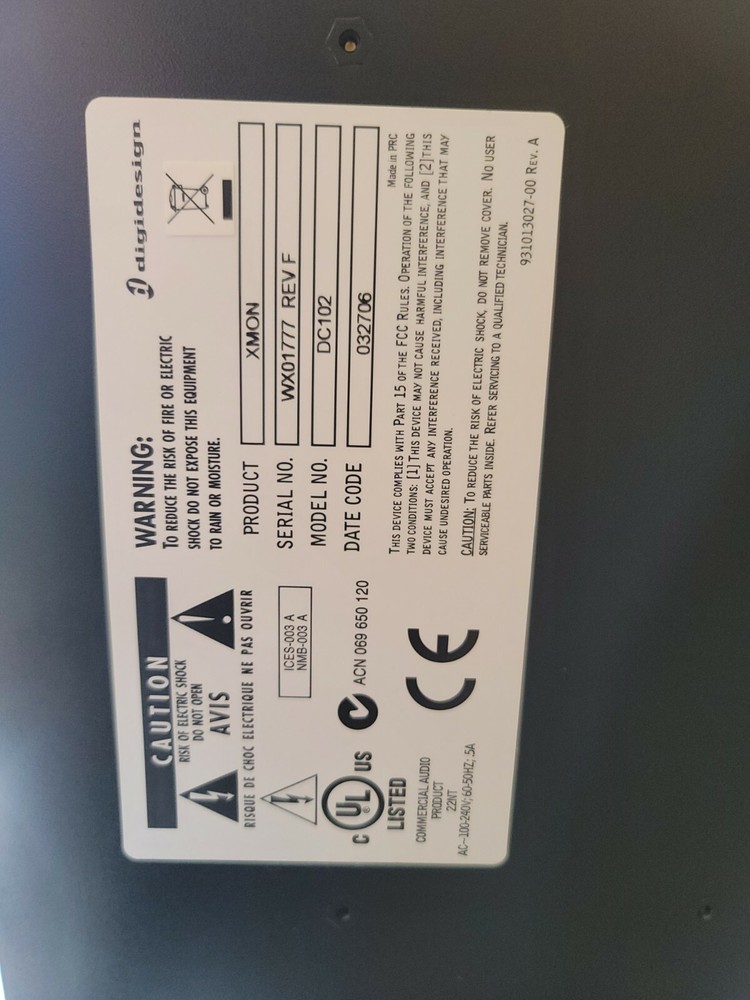 Digidesign D-Command Mixer Console Pro Tools Control Surface with x-mon