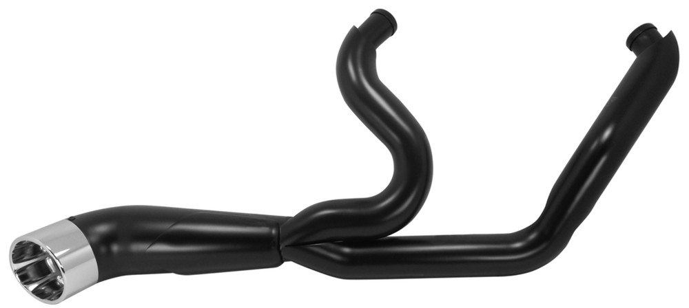 2 INTO 1 BLACK EXHAUST SYSTEM TOURING BAGGER MODELS 1995-2016 WITH CHROME TIP