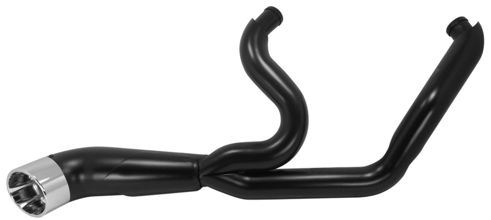 2 INTO 1 BLACK EXHAUST SYSTEM TOURING BAGGER MODELS 1995-2016 WITH CHROME TIP