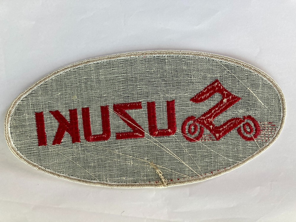 suzuki motorcycle emblem embroidered sew-on patch