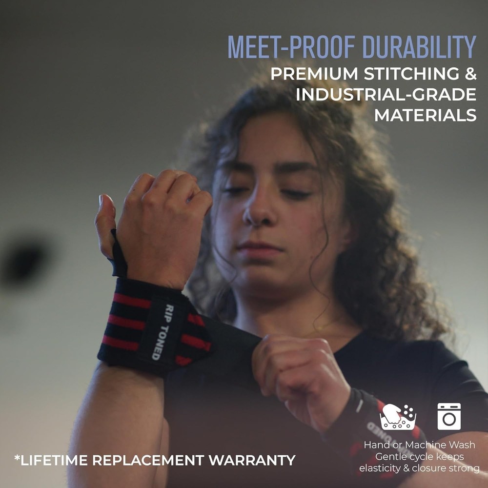 Breathable 18” Wrist Wraps - Adjustable, Durable & Ideal for Strength Training