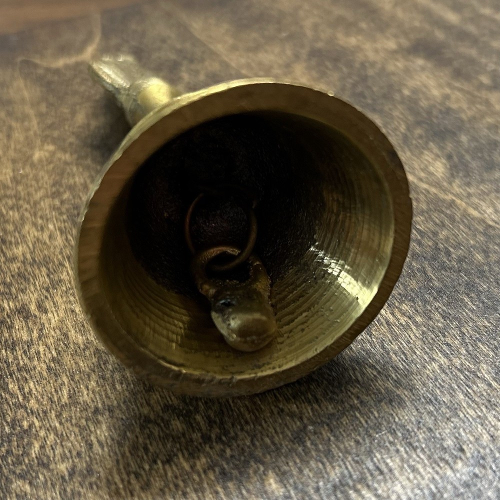 Brass Hanuman Hand Bell - H 4.25”