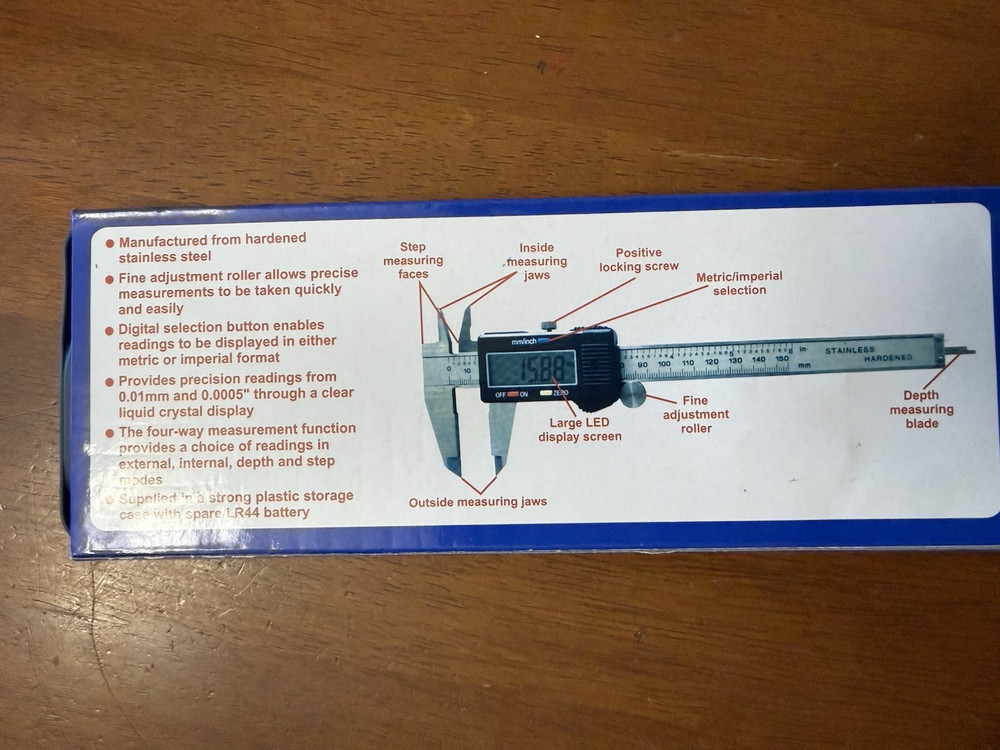 Hardened 6" Digital Caliper Measuring Tool