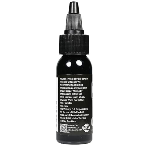 Element Tattoo Supply Nighthawk Black Ink - Permanent Solid 1oz,