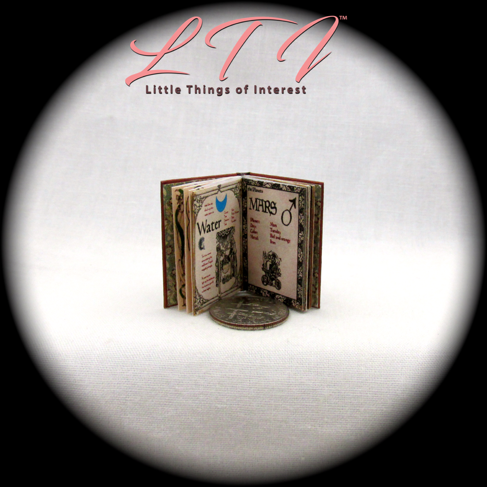 PRACTICAL MAGIC SPELL BOOK 1:12 Scale Miniature Readable Illustrated Book