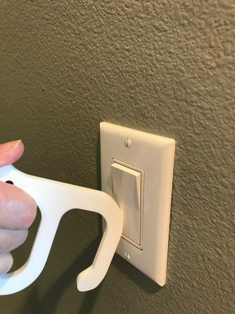 Touchless PPE Door Hook - White - Full sized