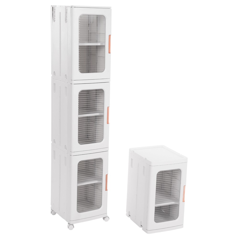 4-Tier Slim Mobile Storage Cabinet - Stylish Organizer for Space Saving