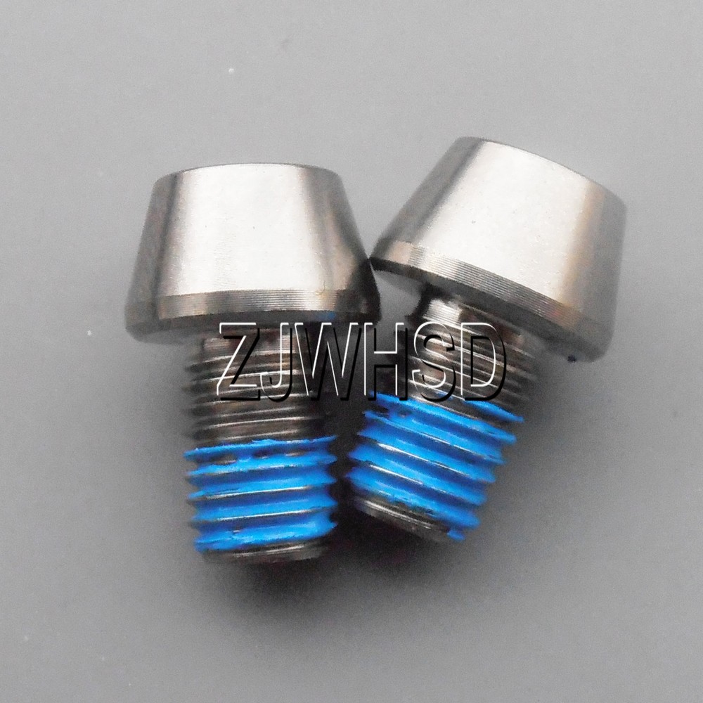 2pcs M7 x 10 mm Ti Titanium Screw Bolt Allen Hex Taper Socket Cap Head + Blue