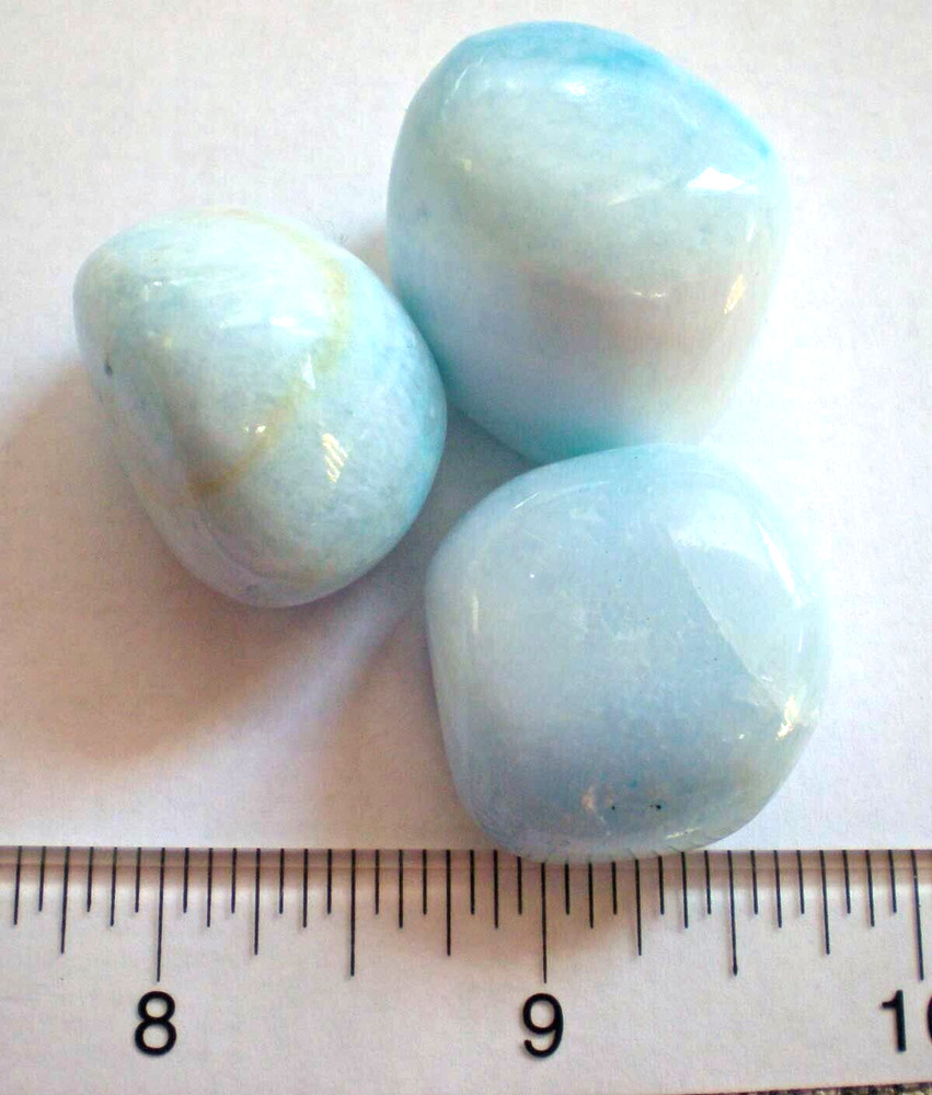Blue Aragonite - 3 Tumbled Stones rt522k