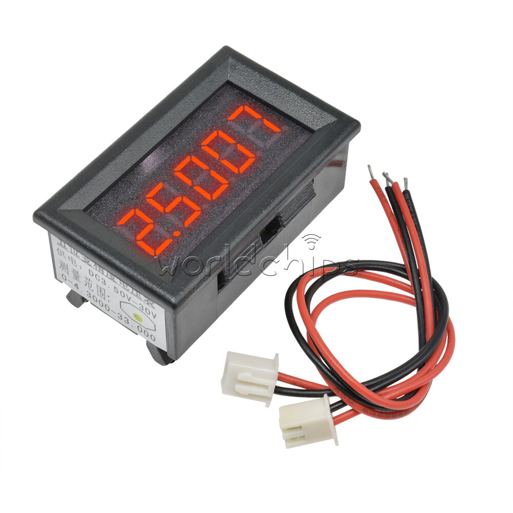 Red LED 5 Digit DC 0-4.3000-33.000V Digital Voltmeter Voltage Meter Car Panel W