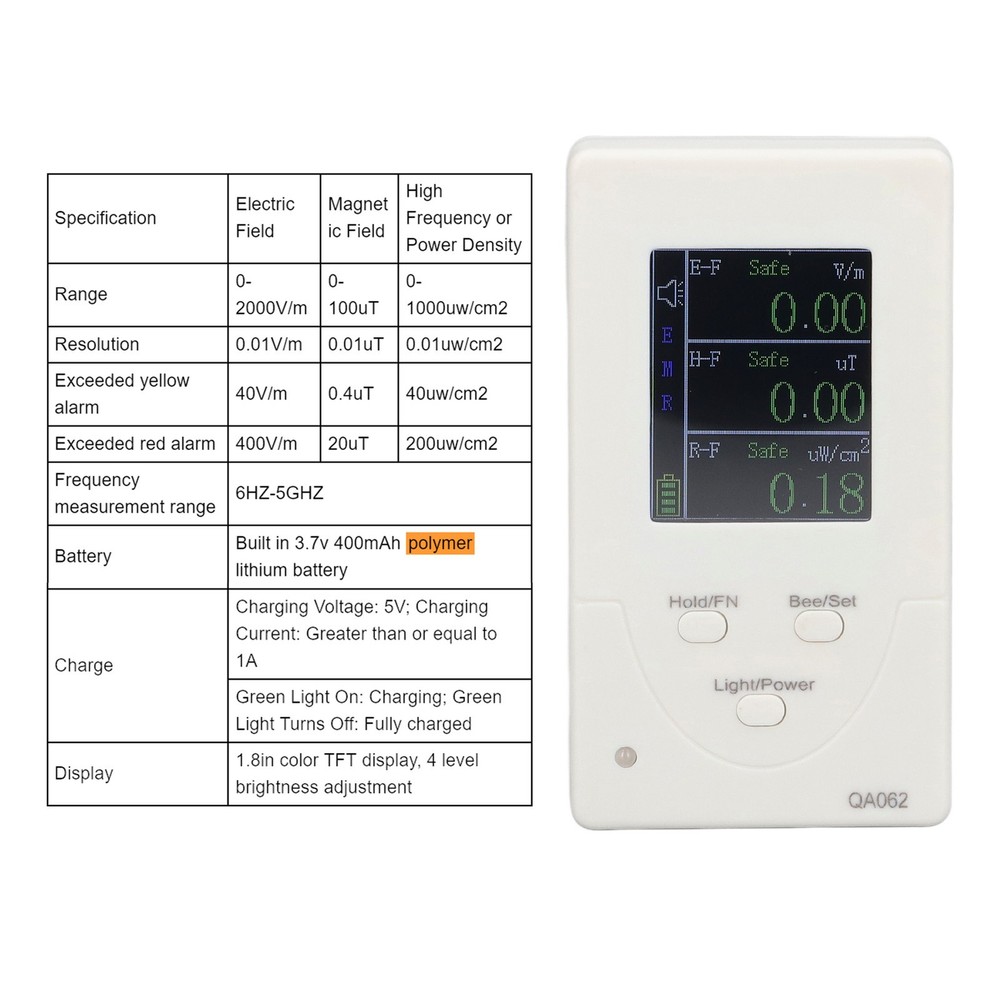 USB Rechargeable EMF Meter Detector For Home Use New