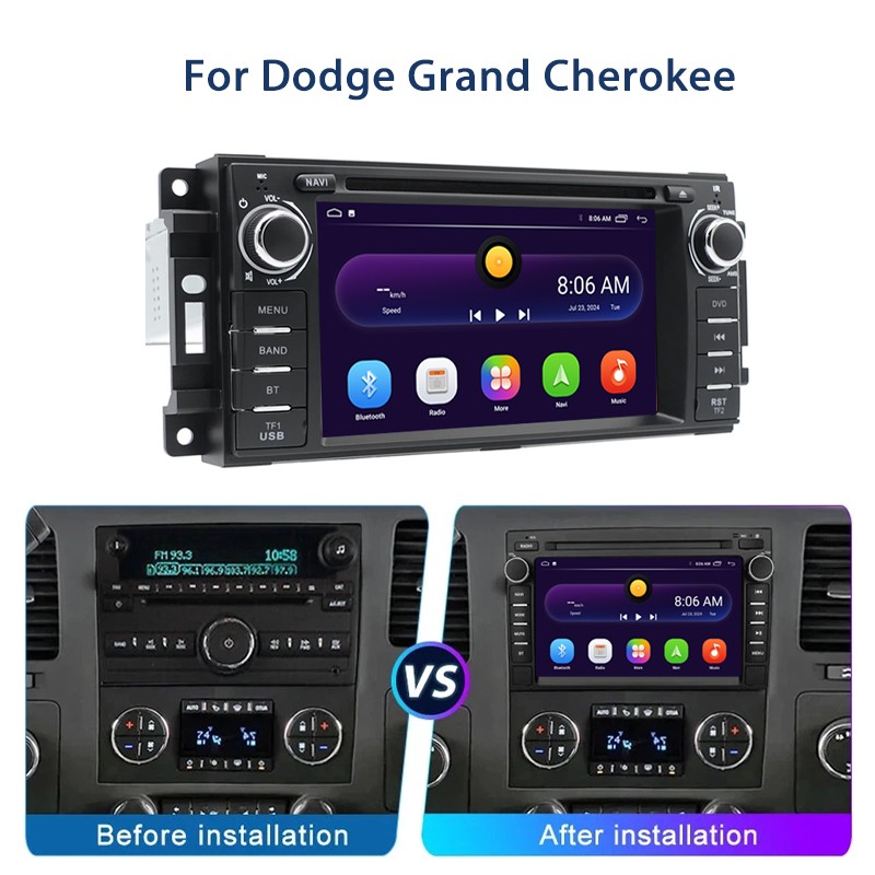 For Dodge Grand Cherokee Android14 Android Car Stereo Multimedia Carplay GPS BT