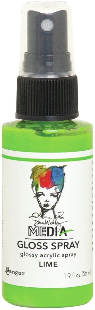 Dina Wakley Media Gloss Sprays 2oz-Lime - 3 Pack