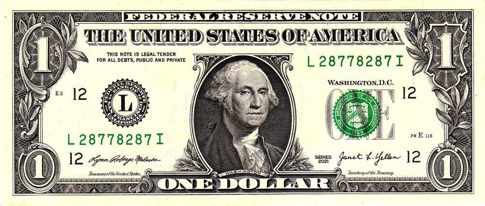 $1 2021 Fancy Serial L28778287I