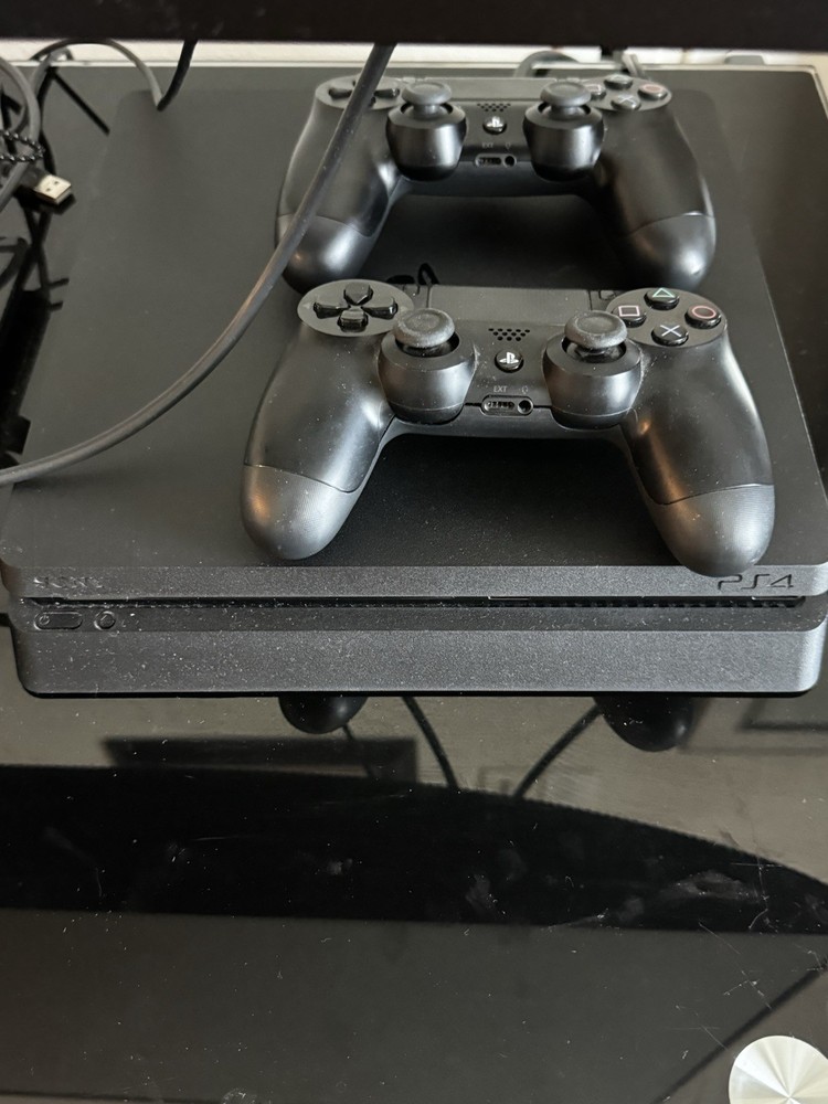 Sony PlayStation 4 Slim Console + 2 DualShock 4 Controllers - Tested”