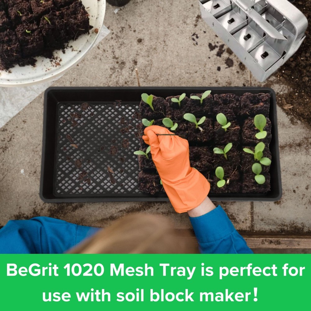 1020 Mesh Bottom Trays Soil Trays 10pack Seedling Starter Microgreen Growing Tra