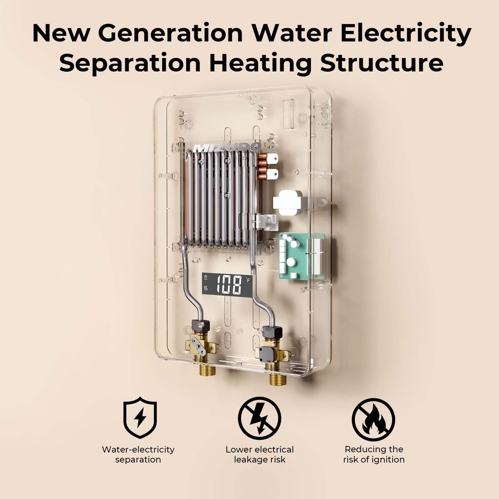 MIZUDO 6.5KW Tankless Instant Hot Water Heater LED Electric Boiler On Demand NEW