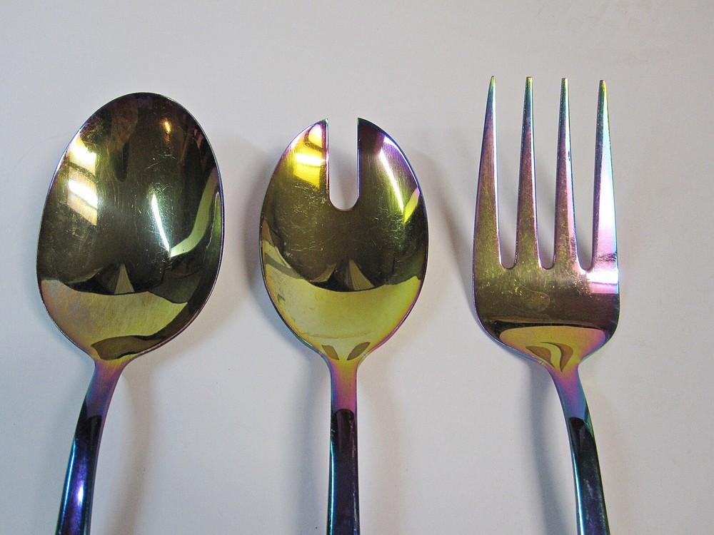 Cambridge CELESTE RAINBOW 3-PC Serving Set Stainless Spoons Fork