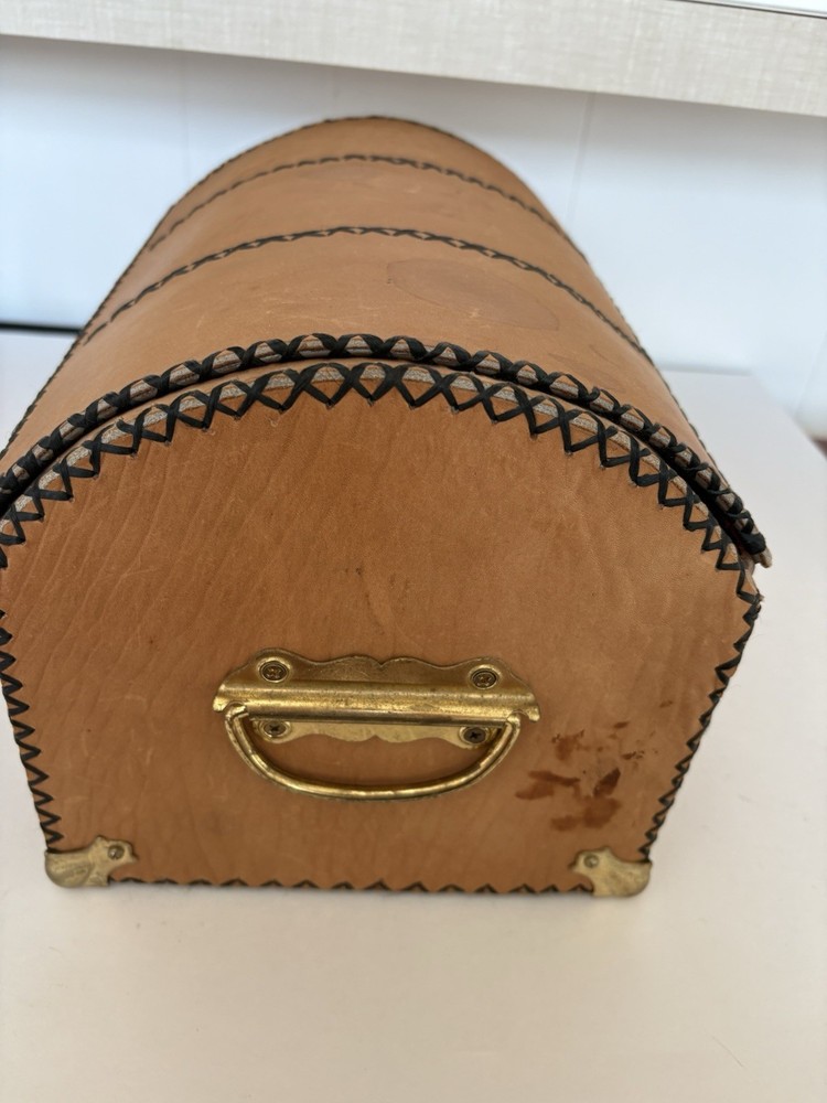 Cedar and Leather Mini Trunk Box