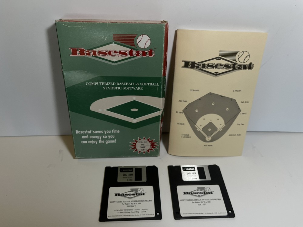 Basestat - Vintage 1996 Computerized Baseball & Softball Stats Program