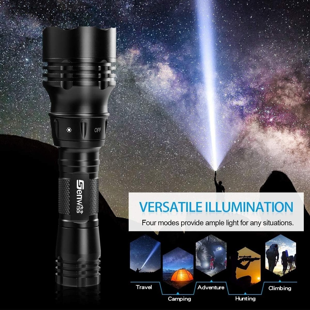 Professional Diving Flashlight - 2000 Lumen Waterproof LED with 5 Light Modes