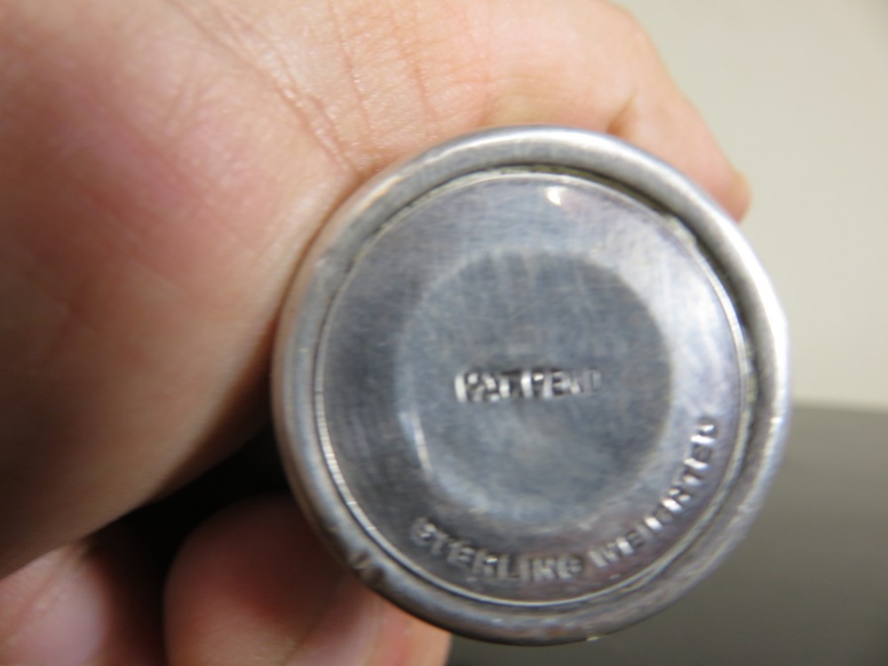 Vintage Sterling Weighted Silver Salt Shaker Glass bottle inside