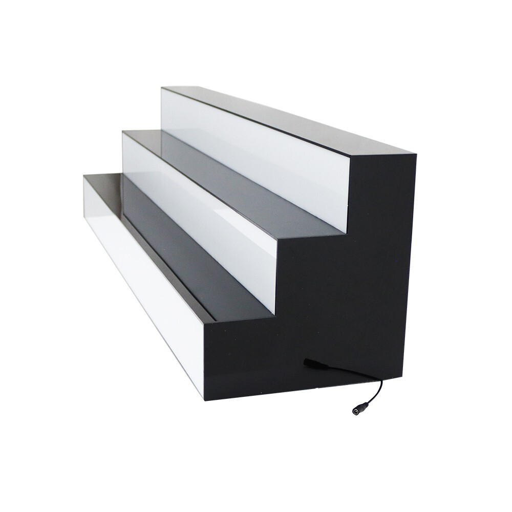 47" LED Lighted Glowing Liquor Bottle Display Shelf 3 Step Bottle Display Device