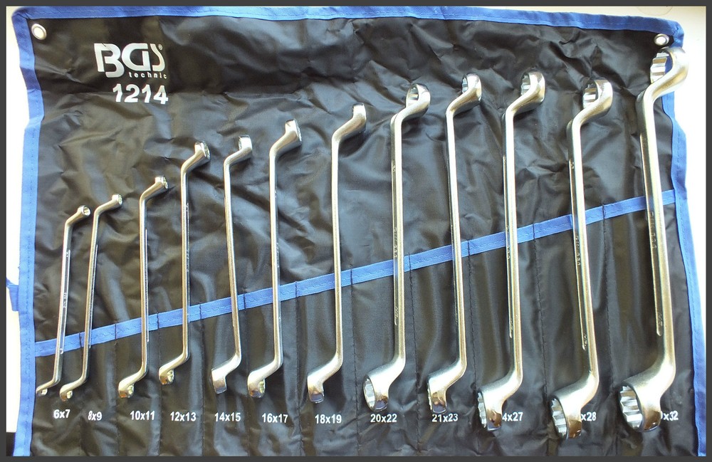 BGS - Double Ring Spanner Set, Deep Crank 6 - 32 mm, 12 Pcs - 1214