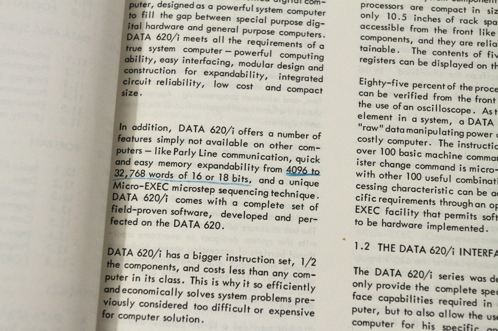 Varian Data Machines 620/i Computer Manual (1968, PB)