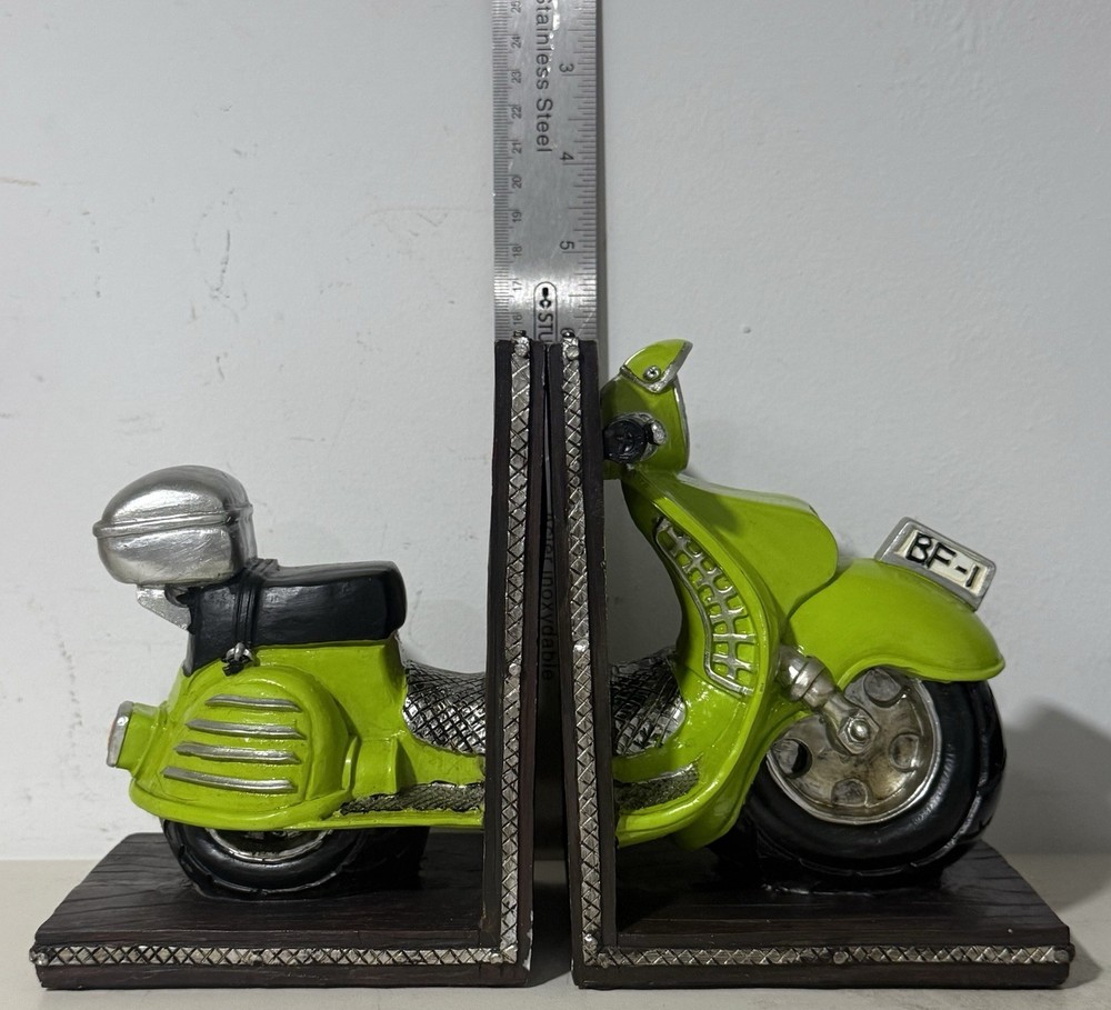 Vintage Bentley Motorcycle Bookends - Front & Back Ends