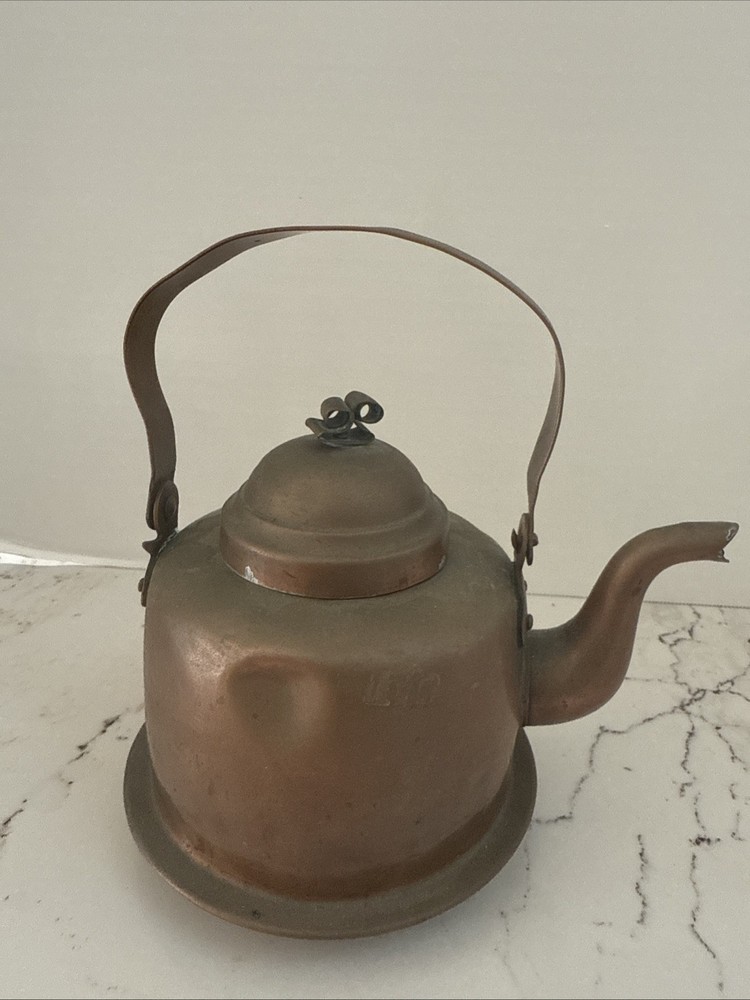 Antique Small Copper Kettle Worn Rugged Decorative Tea Kettle