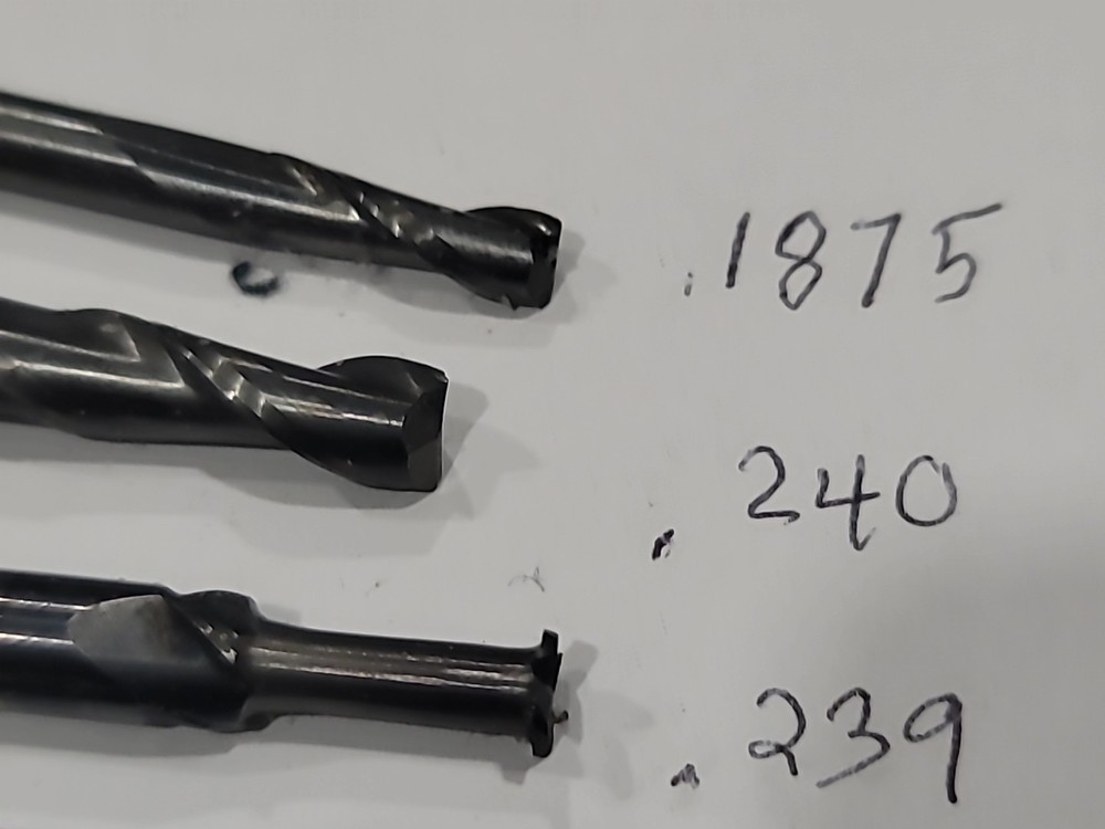 Lot Of (13) Solid Carbide End Mill Various Sizes Length & Flutes, Used