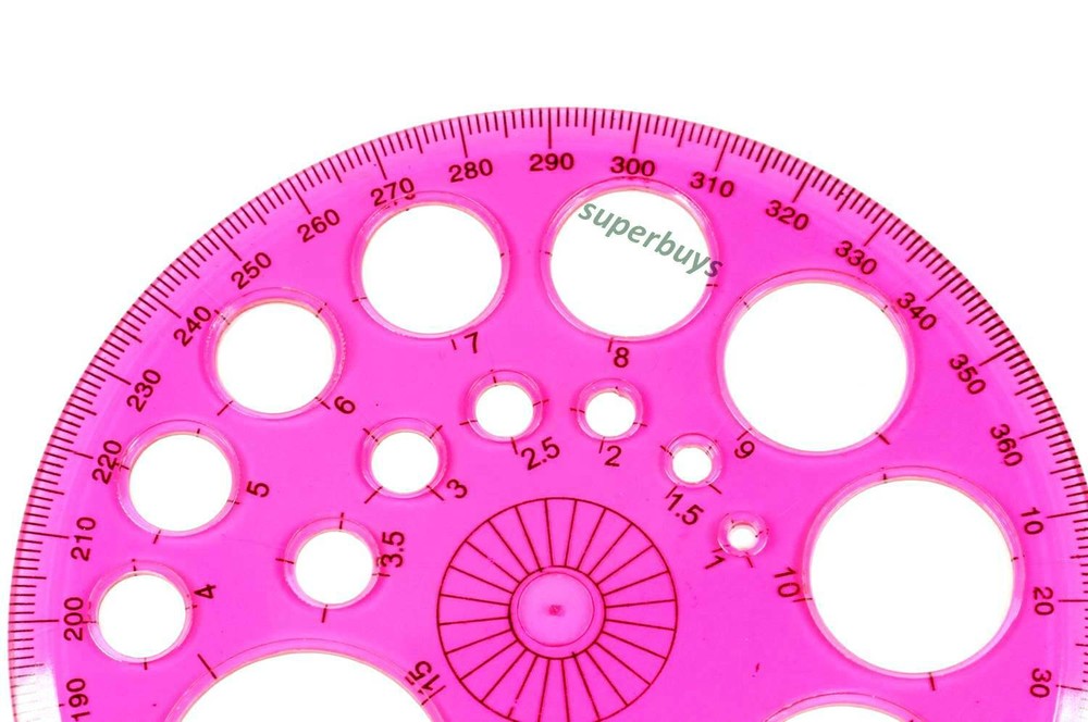 360 Degree Protractor Angle Diameter Circle Measurement Stationary School Ruler