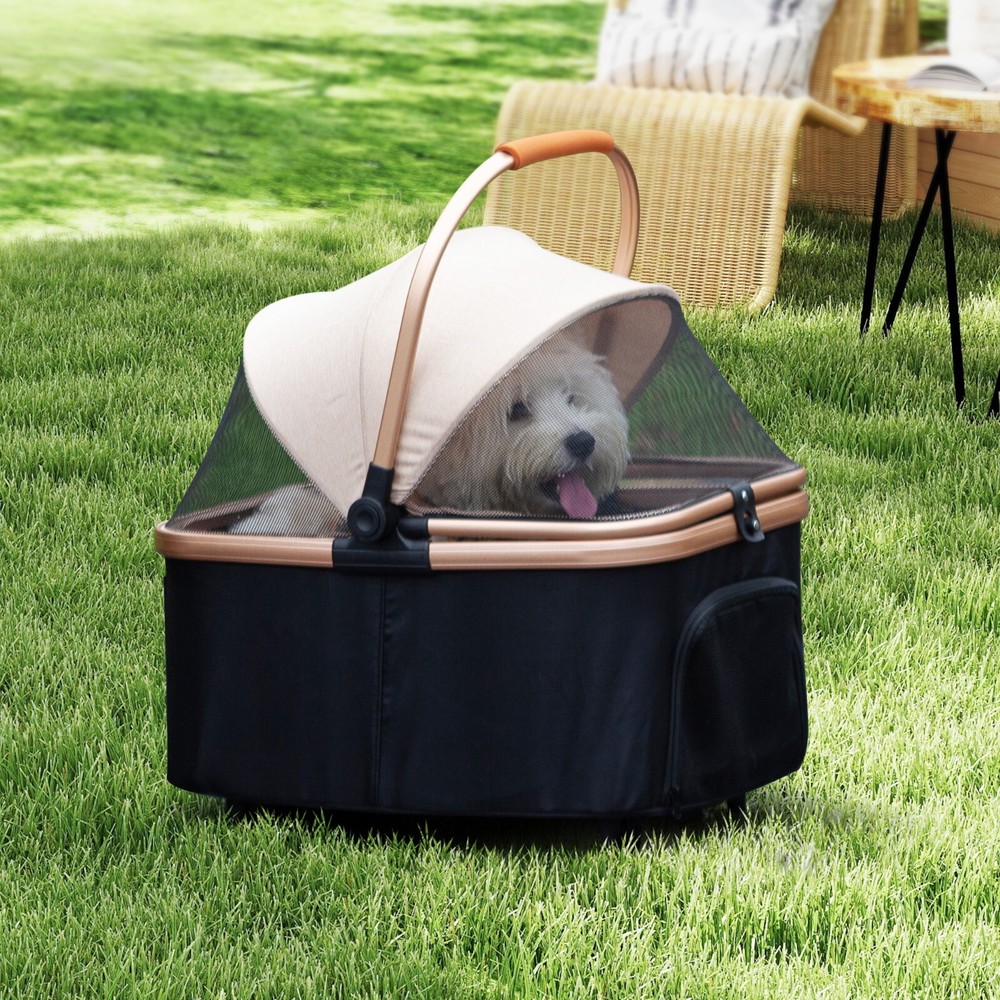 COZIWOW Pet Stroller Folding Stroller with Cup Holder, Storage Basket,4 wheels