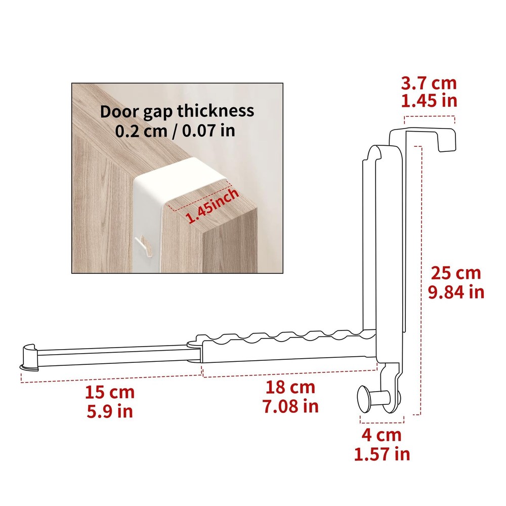 JOOM Over The Door Hook Drying Rack, Foldable and Pull Out Over The Door Hook...
